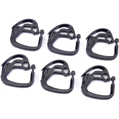 CCYKXA 50 schwarze Sonnensegelclips, robuste ABS-Befestigungshaken für Gewächshäuser, langlebiges Gartenzubehör für Netze und Vorhänge, einfache Montage und Demontage
