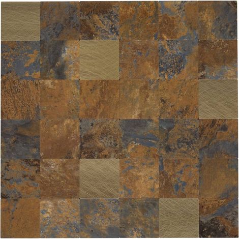 Lot de 2 stickers muraux Mina 30x30cm carreaux marrons - Atmosphera créateur d'intérieur (1/3)