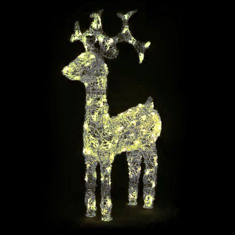 Renna Luminosa Natalizia Esterno 100cm Decorazione Addobbo Natale Bianco Caldo (1/5)