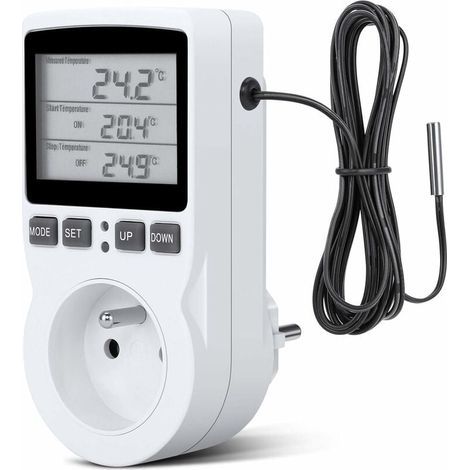 Digitaler Temperaturregler, Thermostatsteckdose Heizung Kühlung LCD-Temperaturregler, 200 V-250 V für festen Temperaturregler (1/4)