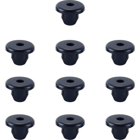 Paquete de 10 tapones de goma para aceite de gato hidráulico horizontal, cabeza plana de 8,5 mm, color negro, accesorios de repuesto.