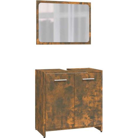 Maison Exclusive - Badmöbel-Set Räuchereiche Holzwerkstoff (1/5)