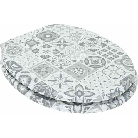 vidaXL Soft-Close Toilet Seat Blue and White Porcelain 44 x 38 cm