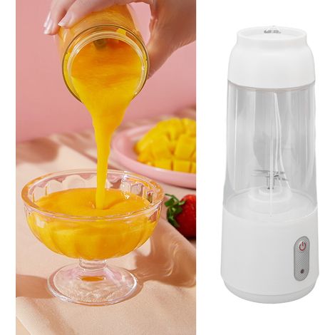 Tragbarer elektrischer Entsafter, 300 ml, 1200 mAh Akku, USB-Anschluss, einfache Bedienung, Weiß