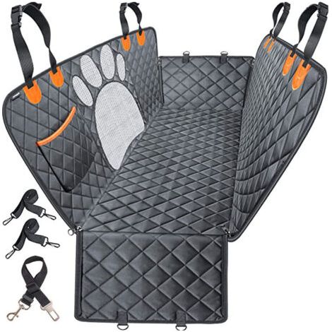 QORVA-Housse de Siège pour Chien Housse Banquette Arrière Antidérapant et Imperméable avec Fermeture à Glissière Extérieure Chien Housse de Protection de Coffre Universelle pour Voitures 135X148 c