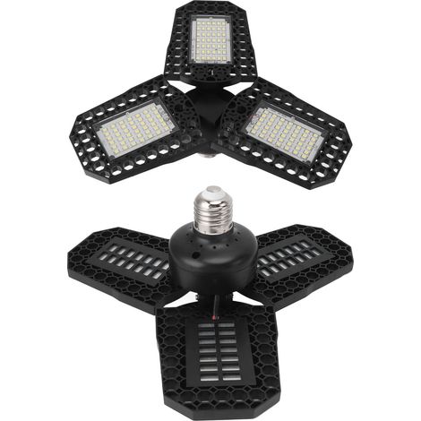 Plafonnier LED E27 60 W à trois pales pliables et déformables pour garage, entrepôt, usine, 85-265 V (1/5)