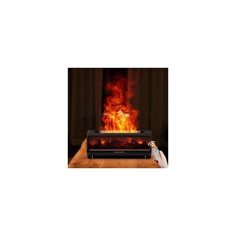 Diffuseur et humidificateur de cheminée à flamme 7 couleurs avec télécommande, silencieux de 30 à 50 dB, minuterie 1/3/5 h et arrêt automatique sans eau pour la maison, le bureau, le spa (1/5)