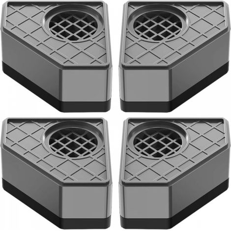 Lot de 4 tapis anti-vibrations pour lave-linge, pieds de lave-linge absorbants et antidérapants (gris) (1/5)
