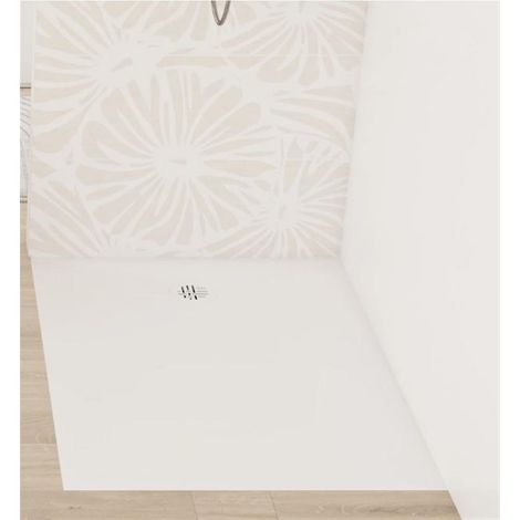 Kinedo – Receveur de douche acrylique 120x90 cm – Blanc mat – Bonde horizontale extra-plate pivotant 360° – Découpable sur chantier (1/2)