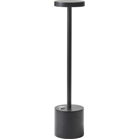 Lámpara de mesa moderna de hierro y aluminio para interior y exterior negro Lizandro