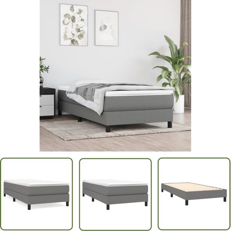 The Living Store Boxspringbett mit Matratze Dunkelgrau 90x190 cm Stoff - Boxspringbett - Doppelbett - Bettenrahmen - Matratze - Matratzenauflage (1/5)
