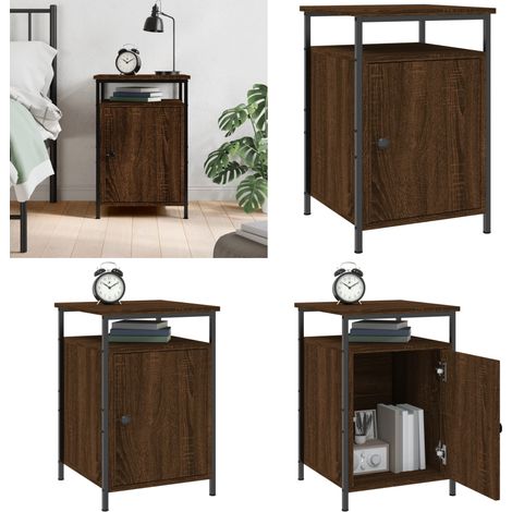 Table de chevet chêne marron 40x42x60 cm bois d'ingénierie - Table De Chevet - Meuble De Chambre - Table D'appoint - Commode - Rangement - Home & Living (1/5)