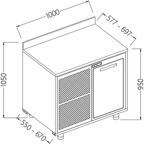 Meuble arrière -neutre- avec dosseret - Diamond