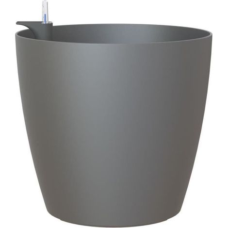 Pot de fleurs auto-arrosant ARTEVASI San Remo Mate 30 gris anthracite plastique résistant aux UV