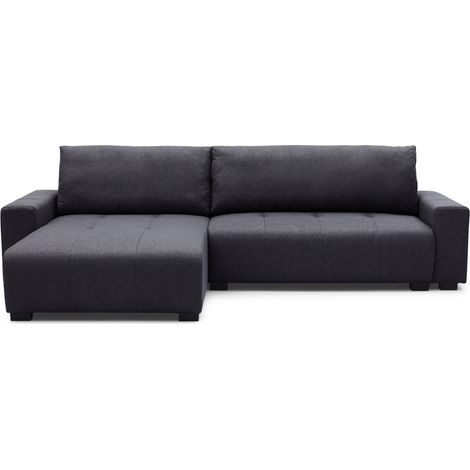 Canapé d'Angle Convertible "Marcus" 292cm Noir (1/5)