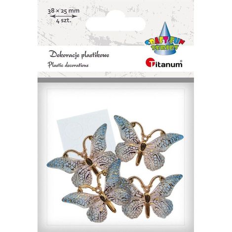 Farfalle decorative autoadesive 38x23mm, 4 pezzi