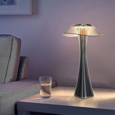 Lampe de table design rechargeable à LED tactile - Lampe de chevet USB en titane à intensité variable (1/3)