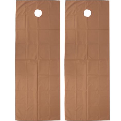 2 pièces Housses de Table de Massage Imperméables Résistantes à l'Huile pour Salon de Beauté - Marron Foncé (1/5)