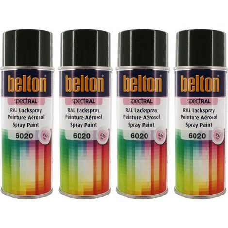 4 bombes de peinture Belton Spectral RAL6020 Vert oxyde chrome 400ml