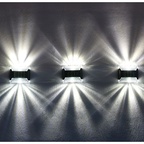 Lot de 3 appliques solaires murales, décoration extérieure pour jardin et cour-AquaForge