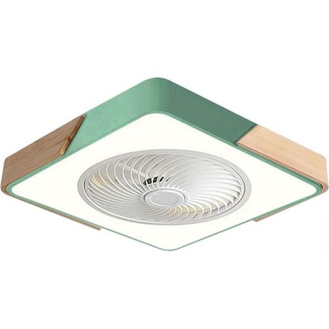 Lustres, Ventilateur de Plafond En Forme de Avec Lumière Moderne 3 Vitesses Avec Télécommande Ventilateur Semi-Encastré Pour Chambre Salon Hôtel/Vert (1/5)