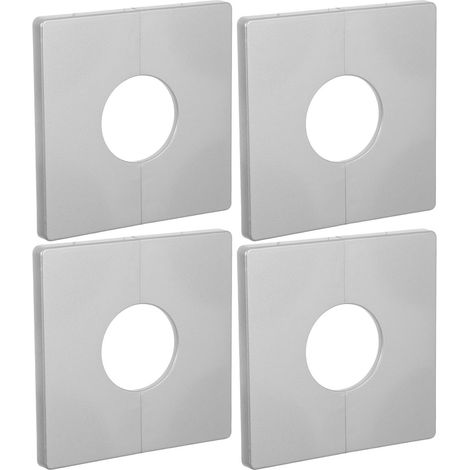 Cache Décoratif pour Trous Muraux Carré Abs Argenté, 4 Pièces (1/5)