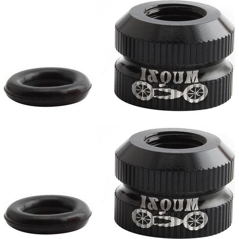 écrous de valve Presta pour pneu de vélo avec joints toriques scellés pour VTT, vélos de route, accessoires de cyclisme (noir) (1/4)