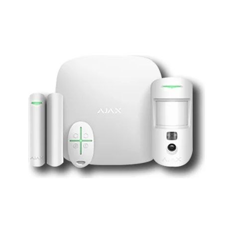 Kit di allarme AJAX HUB2+ (GSM + Ethernet + Wi-Fi) bianco, con funzione di rilevamento dei dubbi (1/3)