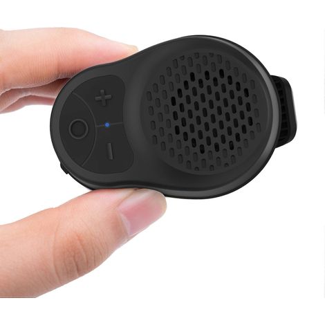 (Blackandblack) Enceinte portable sans fil avec clip, mini micro intégré, étanche IPX5, autonomie de 15 heures, idéale pour les chantiers, la course à pied, le vélo et la randonnée. (1/5)