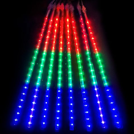Effet LED Rose lumineuse pluie de météorites diamant stalactite intérieur et extérieur Noël, 30cm [un ensemble de 8] lumière solaire télécommandée couleur