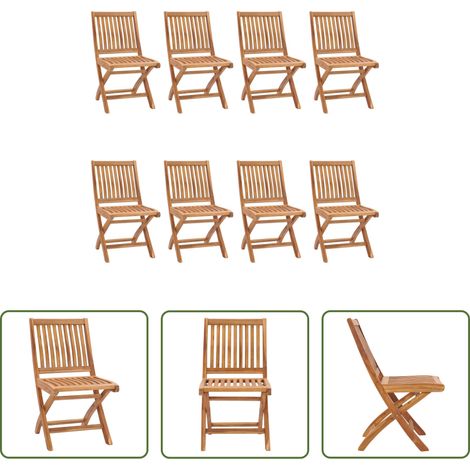 Klappbare Gartenstühle - Klappbare Gartenstühle 8 Stk. Massivholz Teak (1/5)