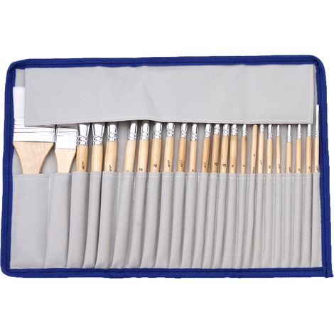 Kit de 24 pinceaux de peinture professionnels ronds avec poils en nylon pour aquarelle, aquarelle, gouache, peinture sur le visage, fournitures de dessin artistique pour peintre, étudiants débutants (1/5)