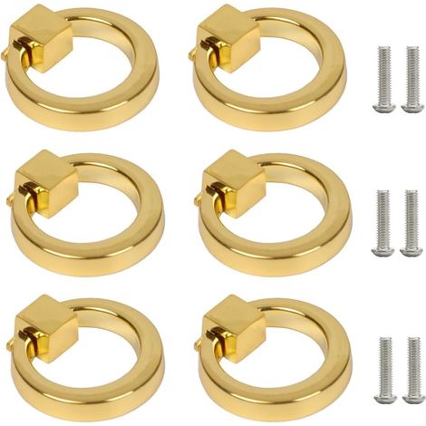 6er-Pack goldene Möbelgriffe, Schubladengriffe, Küchenschrankgriffe, Kommodengriffe, moderner Stil, mit Schrauben