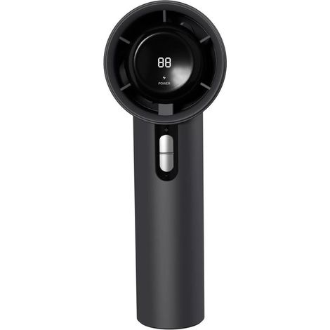 Mini ventilateur à main rechargeable – Affichage numérique – Noir – Portable et compact (1/5)