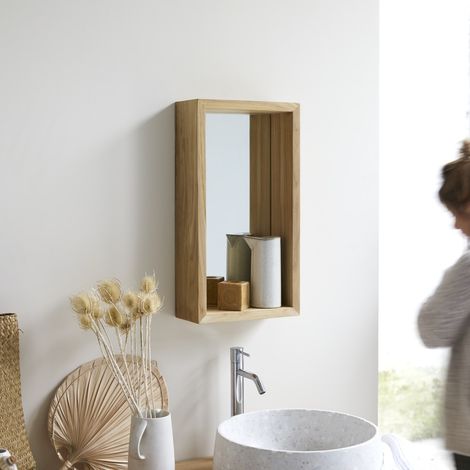 Miroir en bois de teck Stelle 55x30 (1/5)