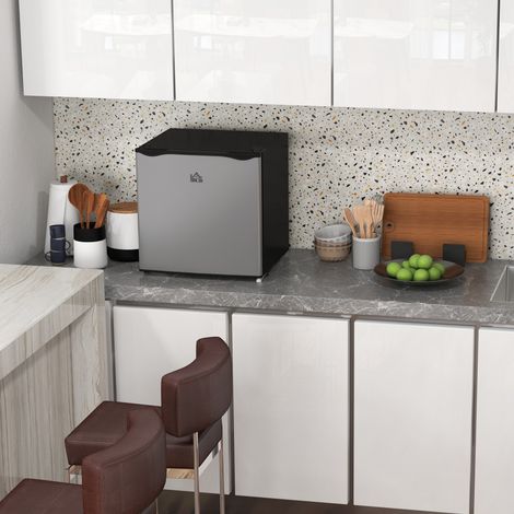 Mini congélateur - argent - contrôle de température à 5 étapes - -14 à -24°C - 47 x 44,2 x 48,8 cm - mini-frigo 35 L - Robuste