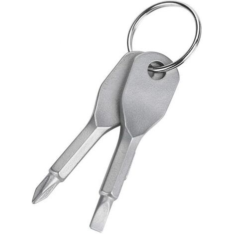 Mini Screwdriver Keychain Set, Portable Stainless Steel Flat Head and Phillips Screwdriver Set Tool Outdoor Multifunctional EDC Tool Mini Pocket Tool with Keychain (1/5)