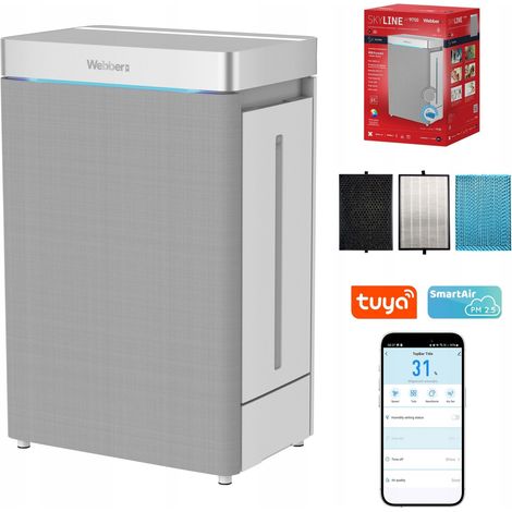 Purificateur d'air et humidificateur Webber AP9750 SMART AI WIFI 100W 57m (1/3)