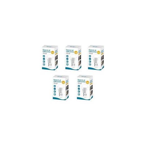 Ensemble de 5 ampoules LED, USB, 110 lumens, blanches (1/5)
