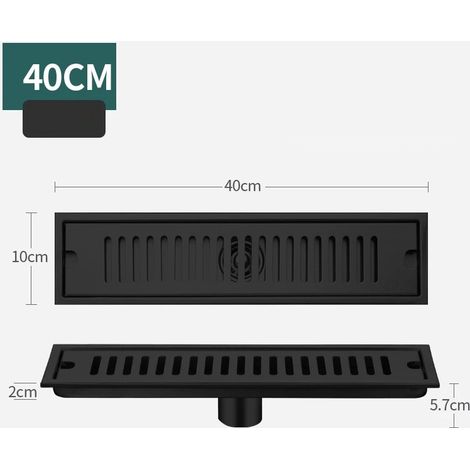 (B-40CM Middle row)Long Floor Drain Bathroom Stainless Steel 304 Thickened Large Capacity Anti-odor Shower Room Rectangular (1/4)