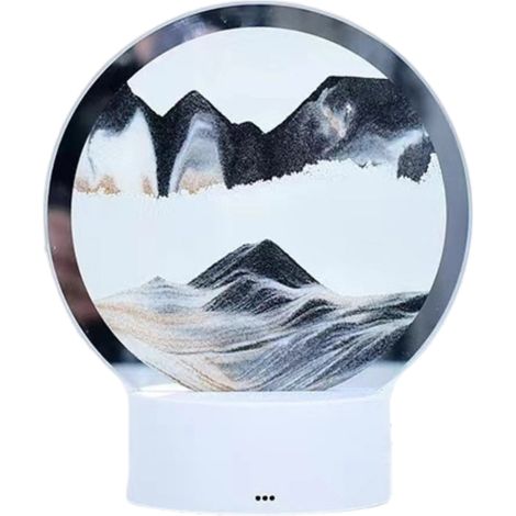 3DPeinture de sable dynamique7,87pouce360°Décoration en forme de sablier rotatif (noir) (1/5)