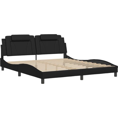 vidaXL Giroletto Viana senza Materasso Nero 180x200 cm in Similpelle (1/5)