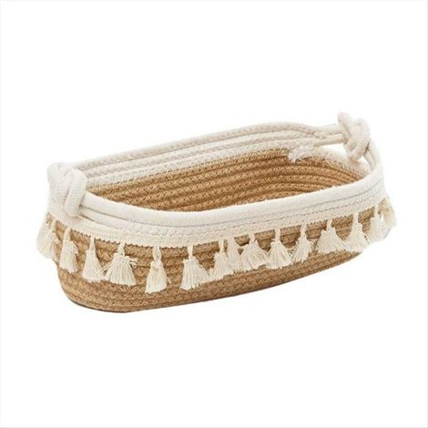 1 Panier de rangement, Corde en coton, Pliable, Design bohème, Pour salle de bain, Chambre (1/5)