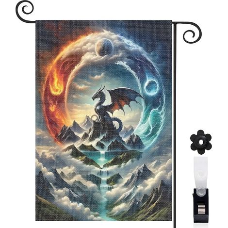 Drapeau de jardin vertical décoration extérieure toile épaisse double face 30 x 45 cm pour jardin maison (1/5)
