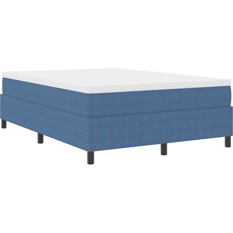 Maison Exclusive - Letto a molle Blu e Bianco 140 x 190 cm Tessuto in Cords