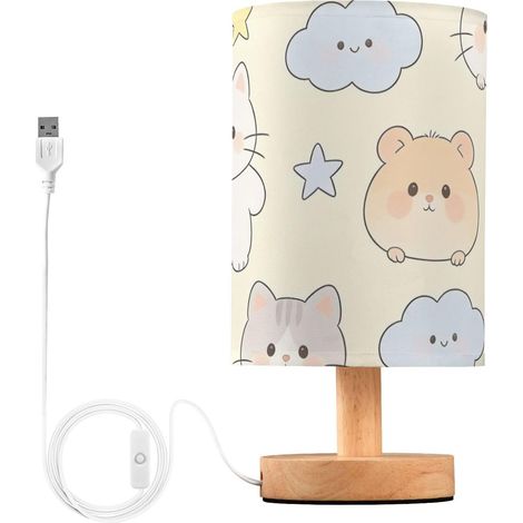 Yuiboo Petite lampe de table chevet, table, lumière douce, motif (1/5)