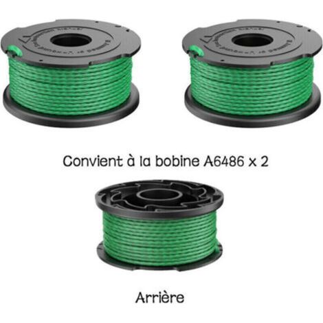 Lot de 2 bobines de fil vert pour débroussailleuse Black & Decker GL7033 GL8033 GL9035 A6482 -.. (1/4)