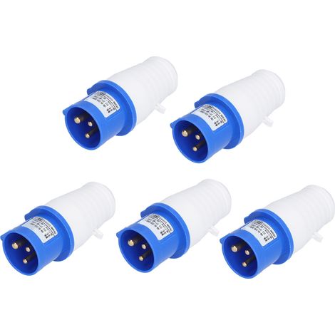 Connecteur Industriel 3 Broches 5 Pièces, Fiche Aviation Monophasée 220V-250V 16A 2P+T, Alimentation Électrique UE, Prise Rapide (1/5)