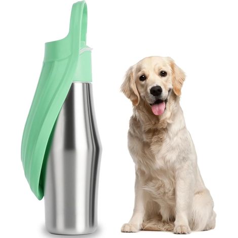 1 Gourde Chien, 750ml Acier Inoxydable, Isolée Sous Vide, Bol Intégré, Pour Randonnée Camping (1/5)