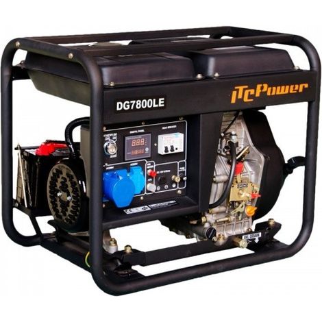 Itc Power – Groupe électrogène diesel 6500W AVR monophasé – Démarrage automatique ATS – Autonomie 13h à 100% de charge – Idéal pour installations solaires (1/5)